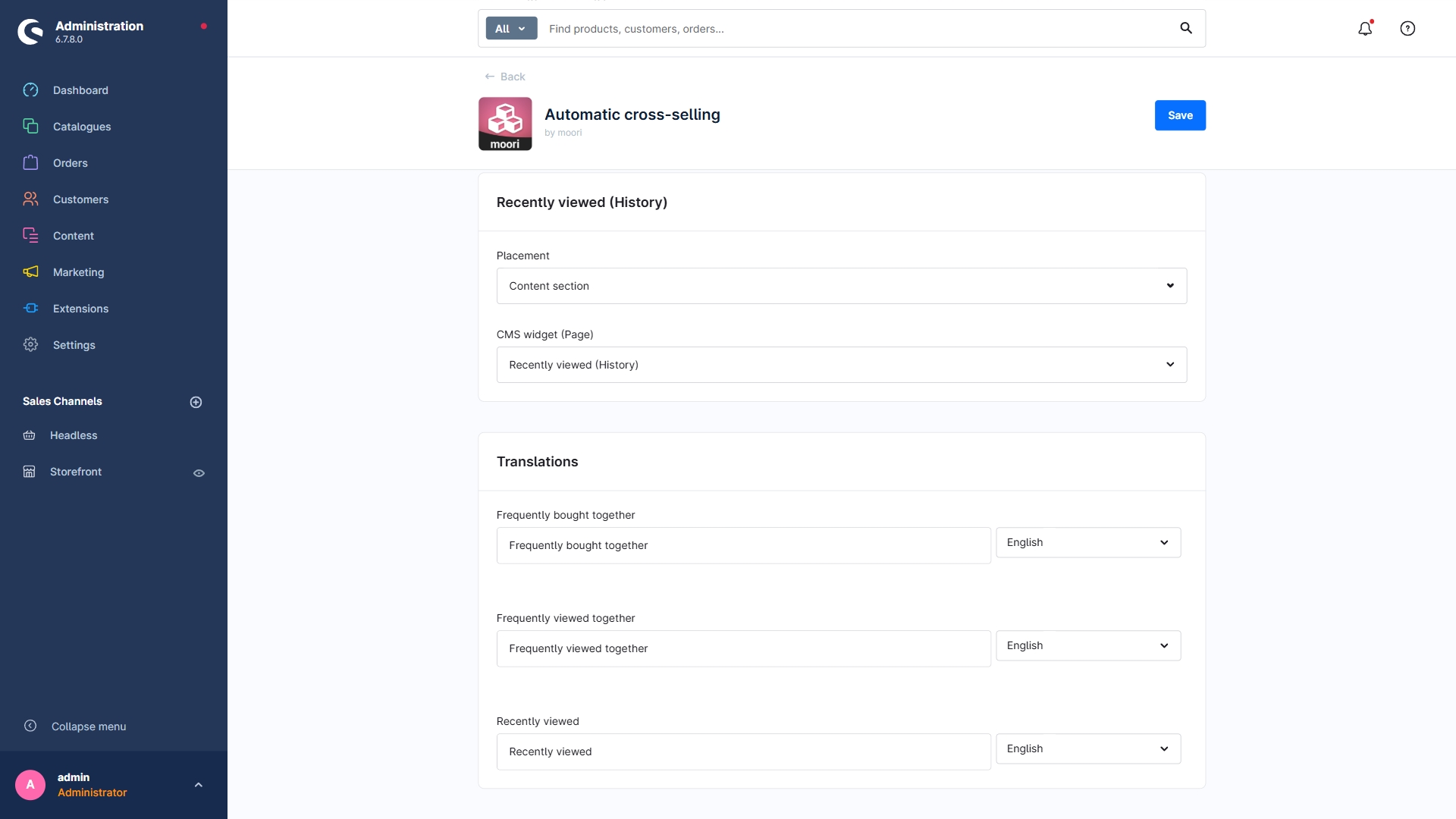 Plugin configuration